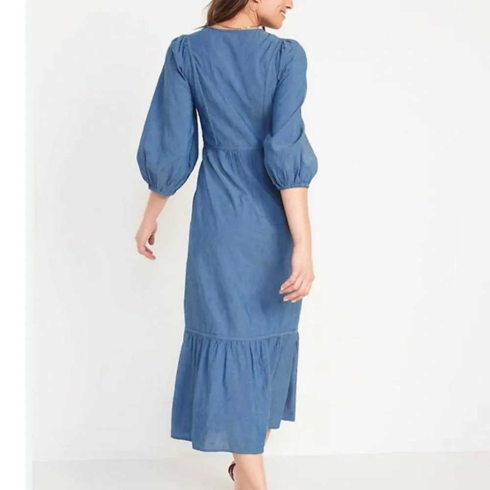 Old Navy Blue Tiered Buttoned Sundress - Picture 2 of 6